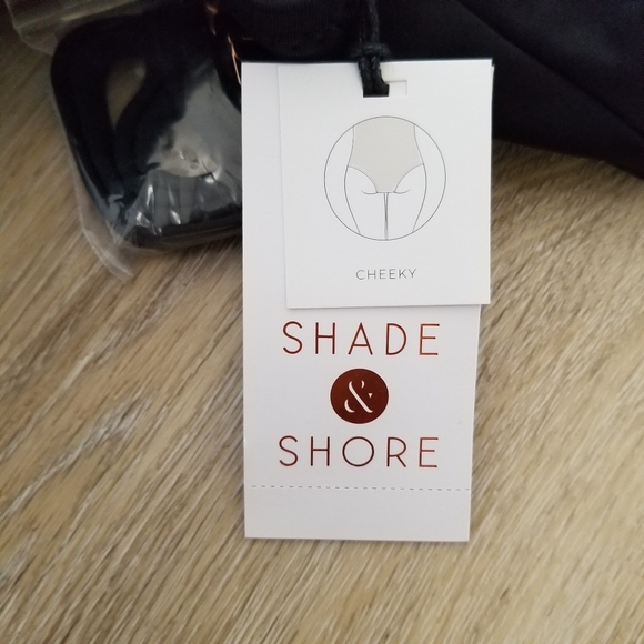 NWT Shade & Shore Black One Shoulder Bow Cut Out One Piece Swimsuit Size Large - Picture 9 of 10